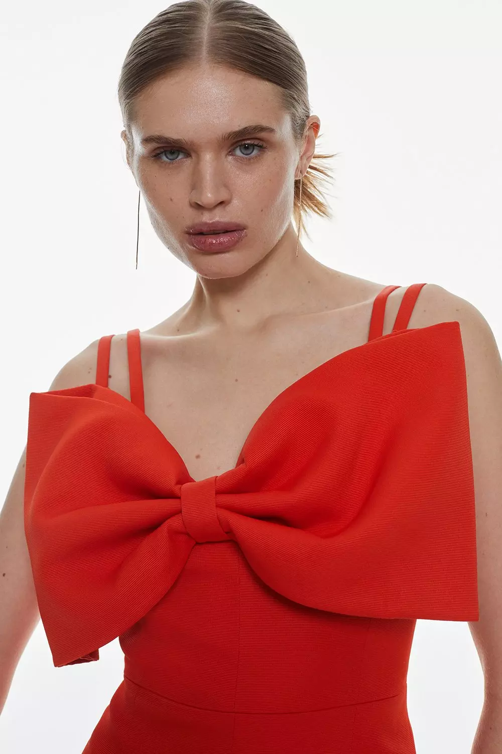 Karen millen coral outlet bow dress